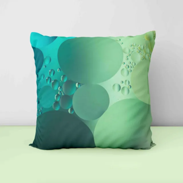 Throw Pillow - Green Bubbles