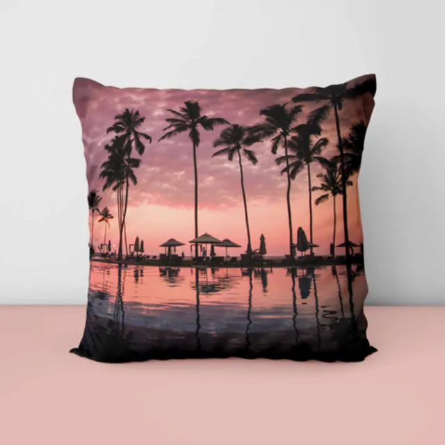 Throw Pillow - Palm Trees at Sunset