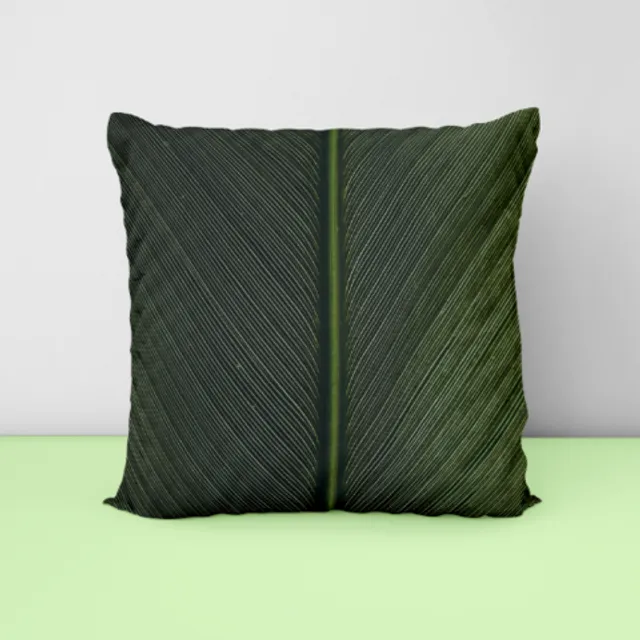 Throw Pillow - Green Leaf