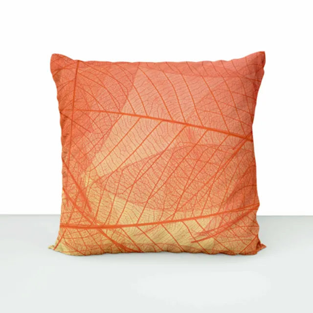 Decorative pillow - leaf vein orange