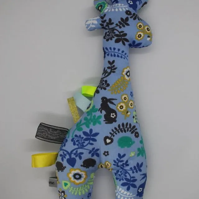 Giraffe cuddly toy 25 cm high - Aqua blue