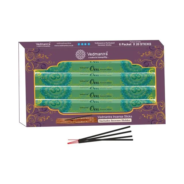 Vedmantra 6 Pack Premium Incense Stick - Om - Case of 6