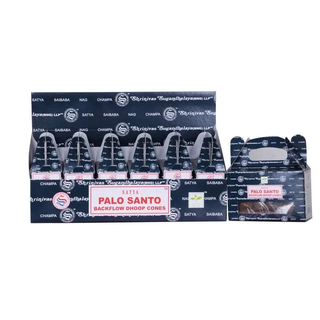 Satya Palo Santo Backflow Cones 6 pack(144 cones) - Case of  6
