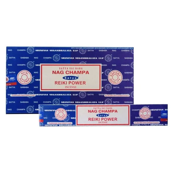 Satya Nag Champa & Reiki Power Combo Incense Sticks 12 pack(192 gram) - Case of  12