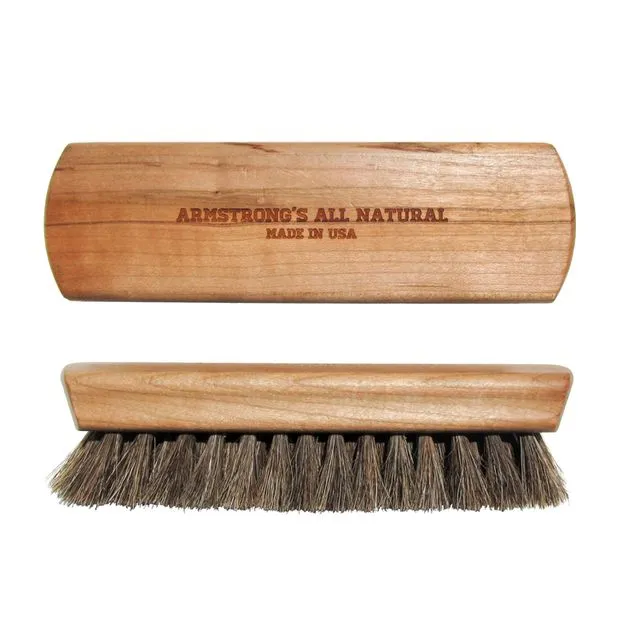 Genuine Natural Wood & Horsehair Buffing Brush