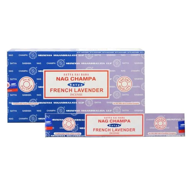 Satya Nag Champa & French Lavender Combo Incense Sticks 12 pack(192 gram) - Case of  12