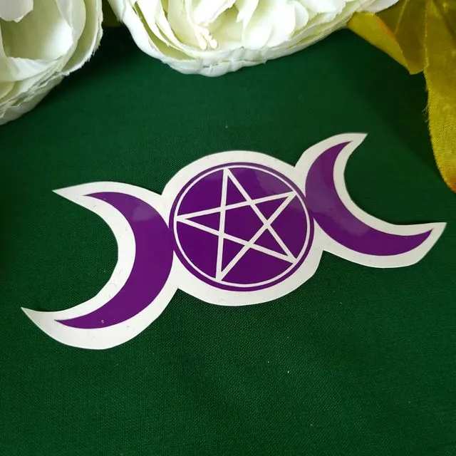 Triple Moon Godess Pentagram Vinyl Decal