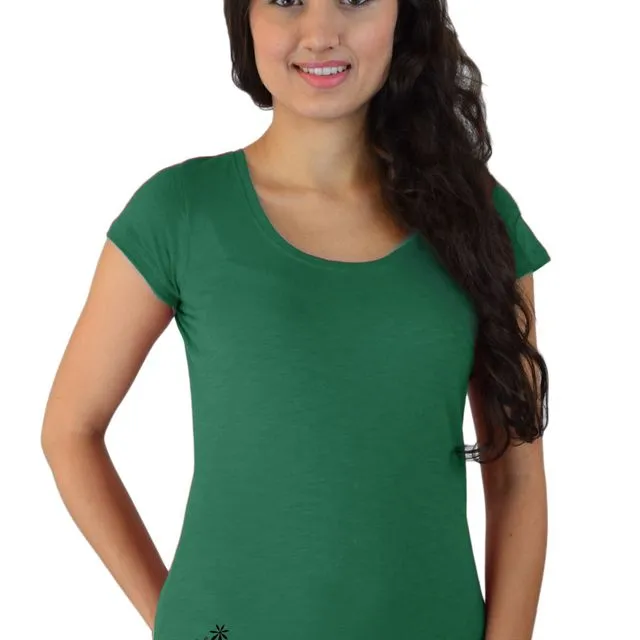Pure Cotton Ladies Slub Jersey or Regular Jersey T-Shirt Green