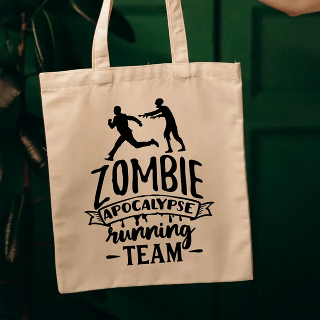 Zombie Apocalypse Running Team Cotton Tote