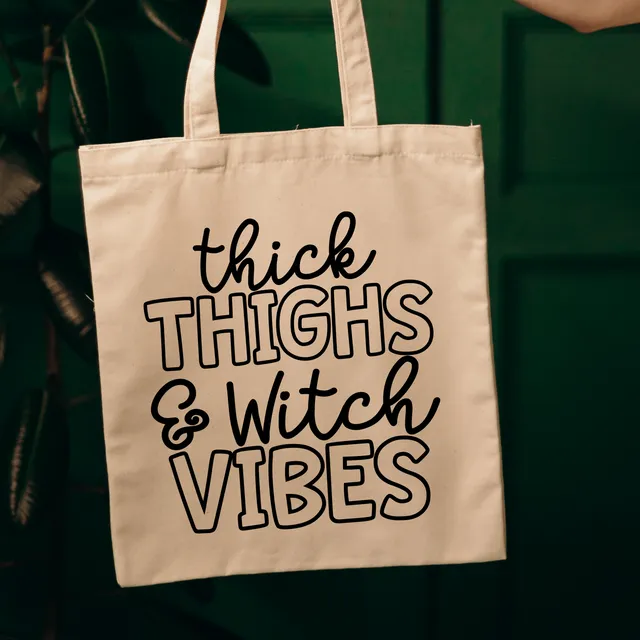 Thick Thighs & Witch Vibes Cotton Tote