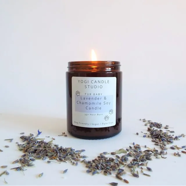 Pet Friendly Calming Lavender & Chamomile Soy Scented Candle