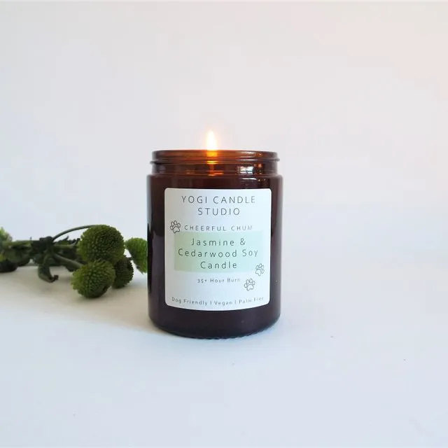 Pet Friendly Calming Jasmine & Cedarwood Soy Scented Candle
