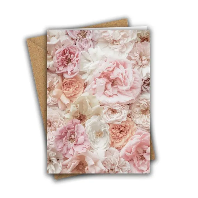 Pink Roses Greeting Card