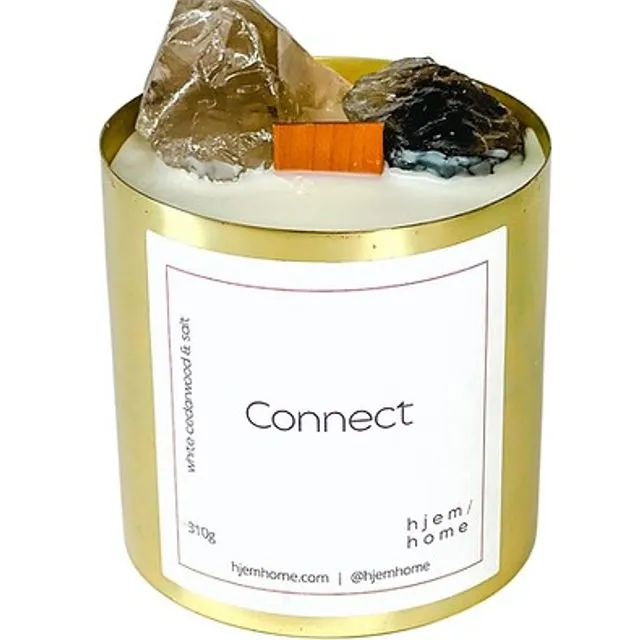 Smokey Quartz Infused CONNECT Candle - White Cedar + Salt
