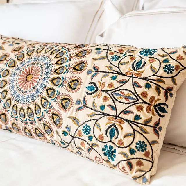 large Jaipur flower cushion (35 x 80 cm)