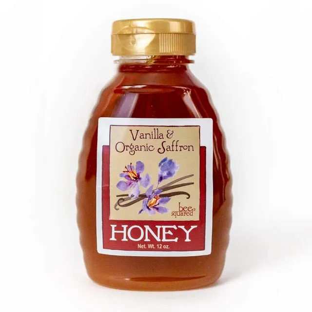 Vanilla &amp; Saffron Honey- 12 oz Squeeze