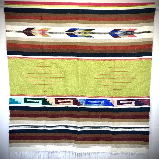 The Chenille “Bohemian” Blanket Pink/Green