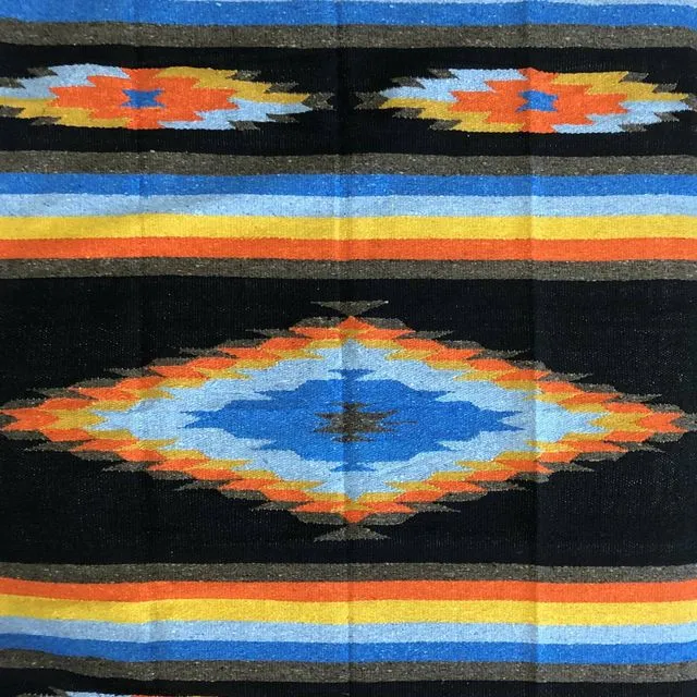 The In/Out "Diamante" Blanket Blue/Brown/Orange
