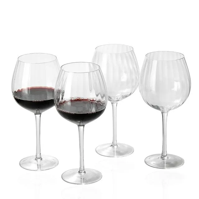 Ribbed Optic Wine Glasses set of 4