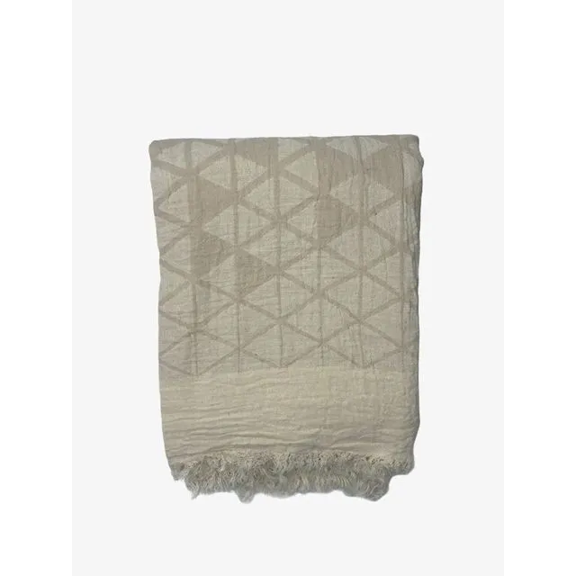 Origami Turkish Towel/Shawl/Throw Natural