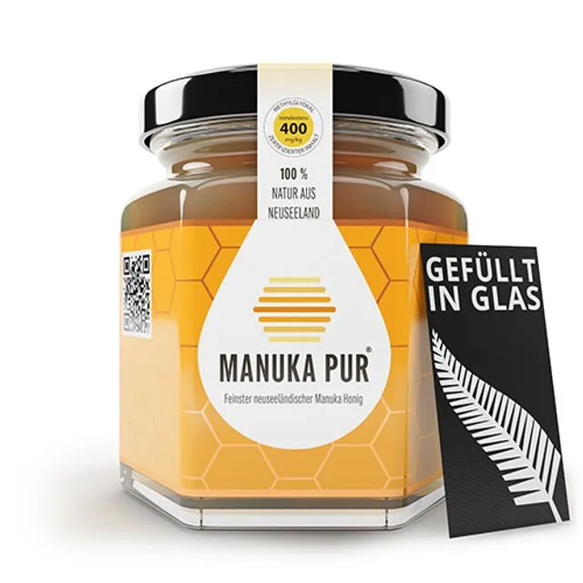 Manuka Honey glass-filled MGO400+ 250g "MANUKA PUR"