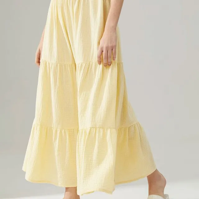 Flowy Tiered Cotton Skirt
