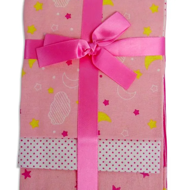 Bambini Pink Four Pack Receiving Blanket