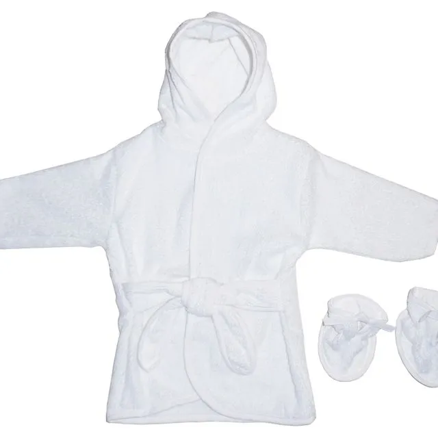 White Terry Robe with Booties