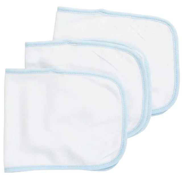 Bambini Baby Burpcloth With Blue Trim (Pack of 3)