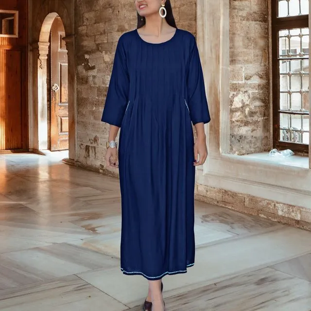 Paridhi Hand Embroidered Long Dress Navy