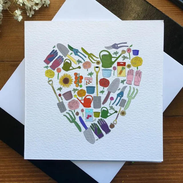 Gardening Heart Greeting Card