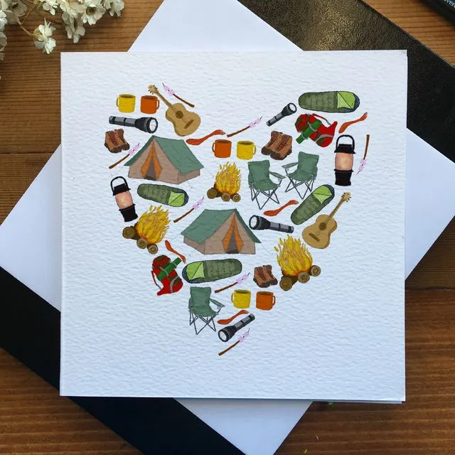 Camping Heart Greeting Card