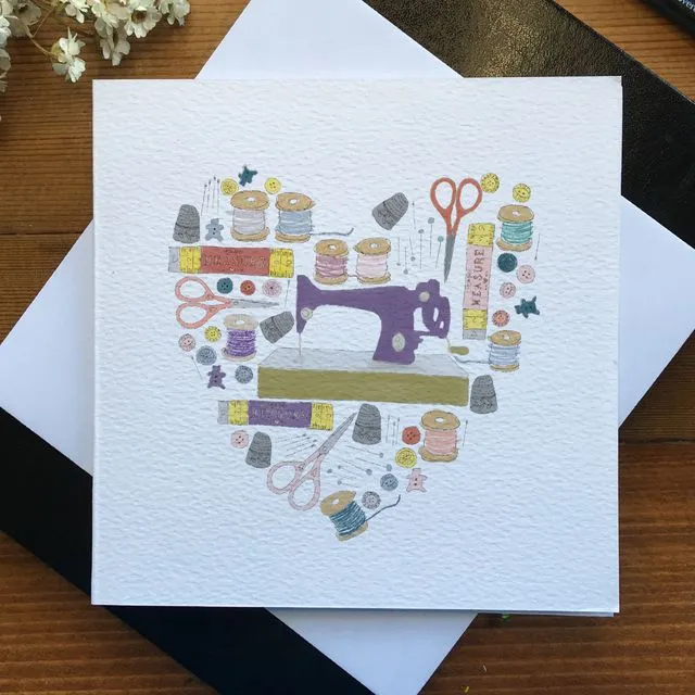 Sewing Heart Greeting Card