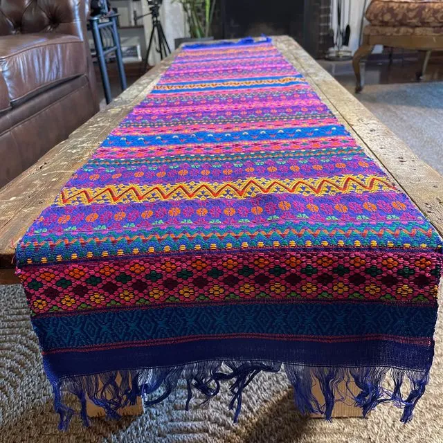 Beautiful Guatemala Mayan textile long table runners (Purples)