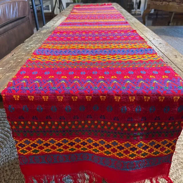 Beautiful Guatemala Mayan textile long table runners (Fuchsias)