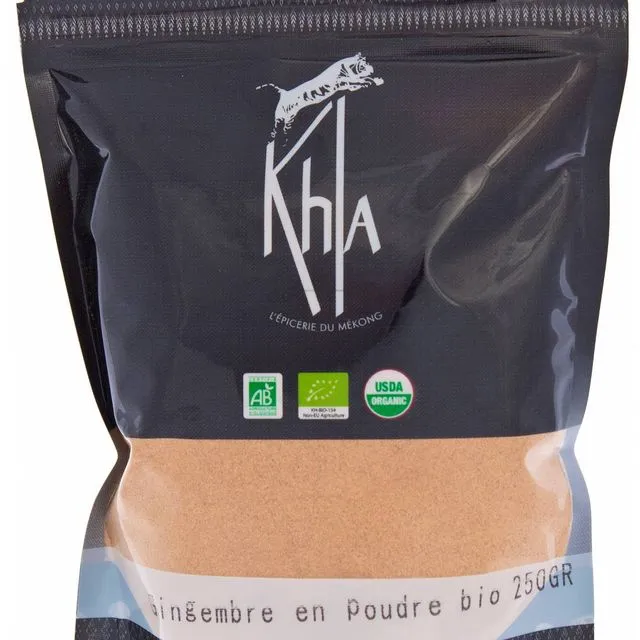 KHLA - Ginger Powder - Organically Produced and Fair Trade - 250g Bag