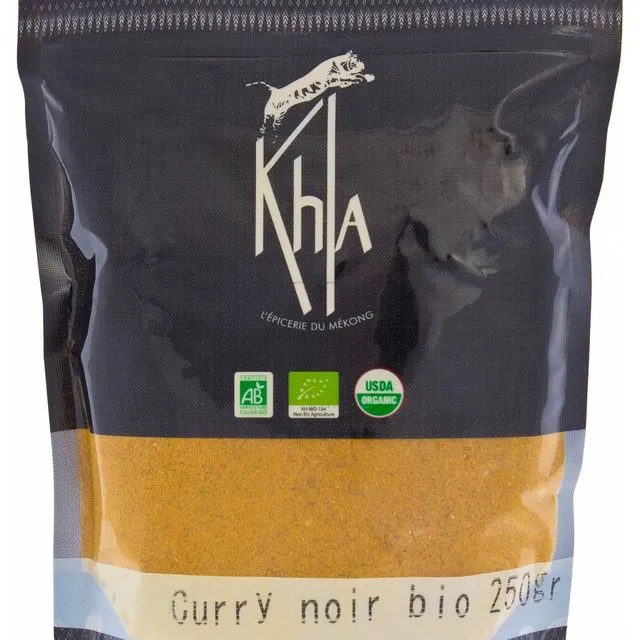 KHLA - Black Curry (Pepper Base) Powder - Organically Produced and Fair Trade - 250g Bag