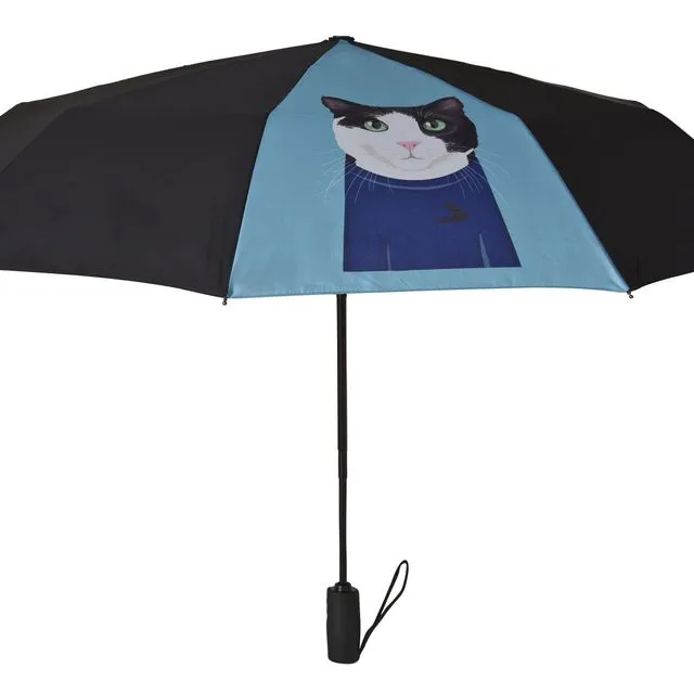 Funny Cat Umbrella, Mother’s Day Gift, Unique Gift for Him, Umbrella Windproof Foldable for Travel, Anti UV Folding Automatic Umbrella