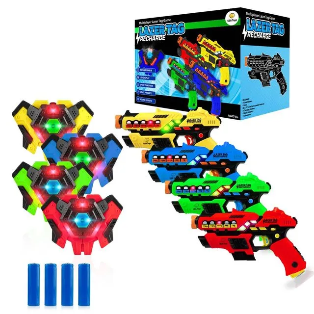 4 Pack Laser Tag Toy Blasters (Rechargeable)