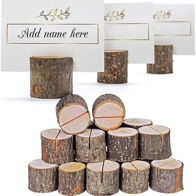 50 Pine Wood Table Place Card Name Holders for Weddings & Events