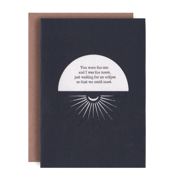 Paper Cut-out 'Waiting for an eclipse' Greeting Card
