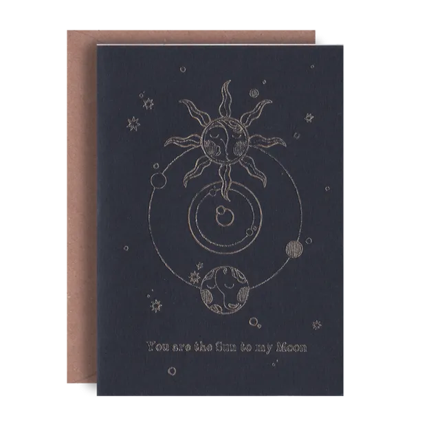 Foiled 'The sun to my moon' Greeting Card