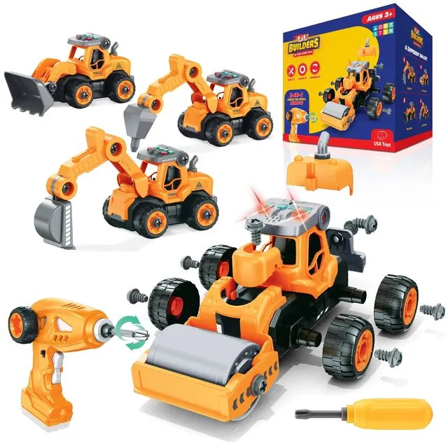 Lil' Builders RC Take Apart Toys - Construction (4-in-1)
