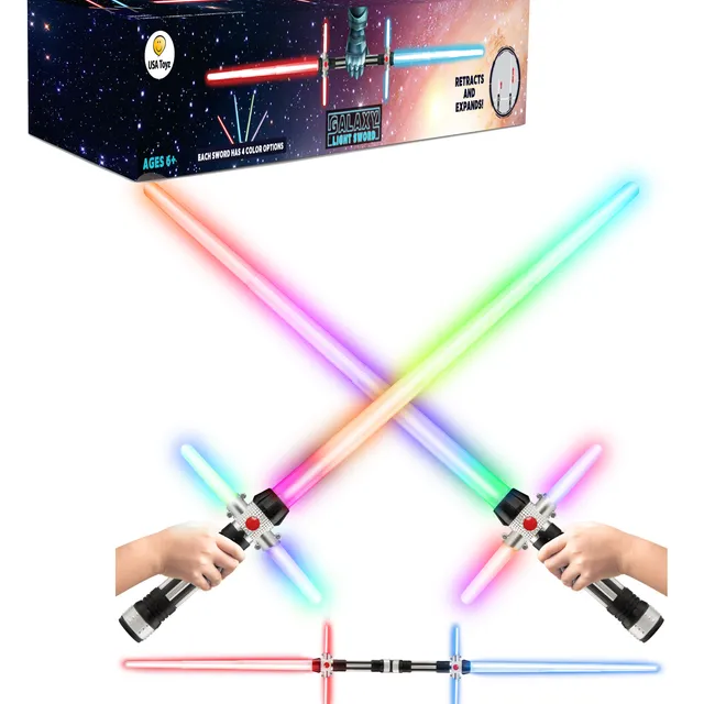 2 in 1 LED Dual Color Changing Light Swords with FX Sound