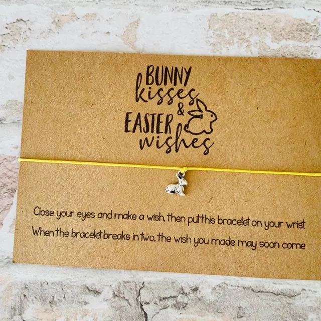 Bunny Kisses Easter Wishes Party Favour Wish Bracelet, Easter Egg Hunt, Easter Gift, Chocolate Alternative, Easter Bunny Gift, Plastic Free