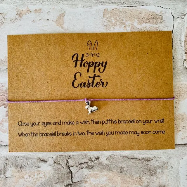 Hoppy Easter Party Favour Wish Bracelet, Easter Egg Hunt, Easter Gift, Chocolate Alternative, Easter Bunny Gift, Plastic Free