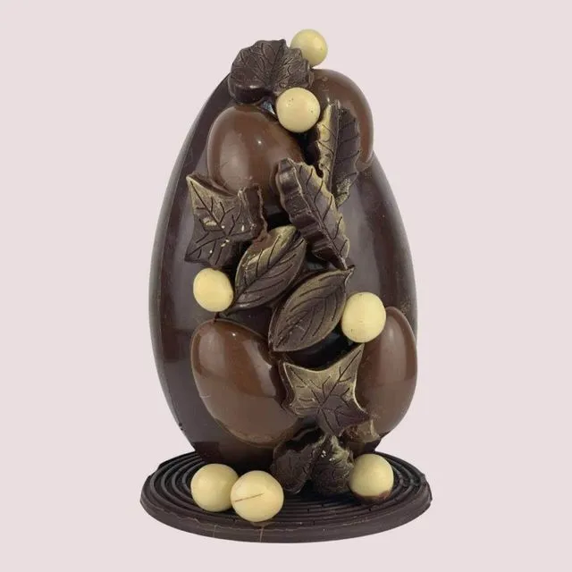 Dark Chocolate Egg with Easter decorations