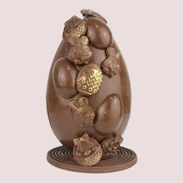 Milk Chocolate Egg with Easter decorations