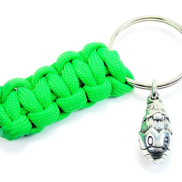 Easter Egg Gnome 550 Military Spec Paracord Key Chain Tomte Green