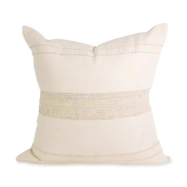Bogota Pillow - Ivory with Ivory Stripes